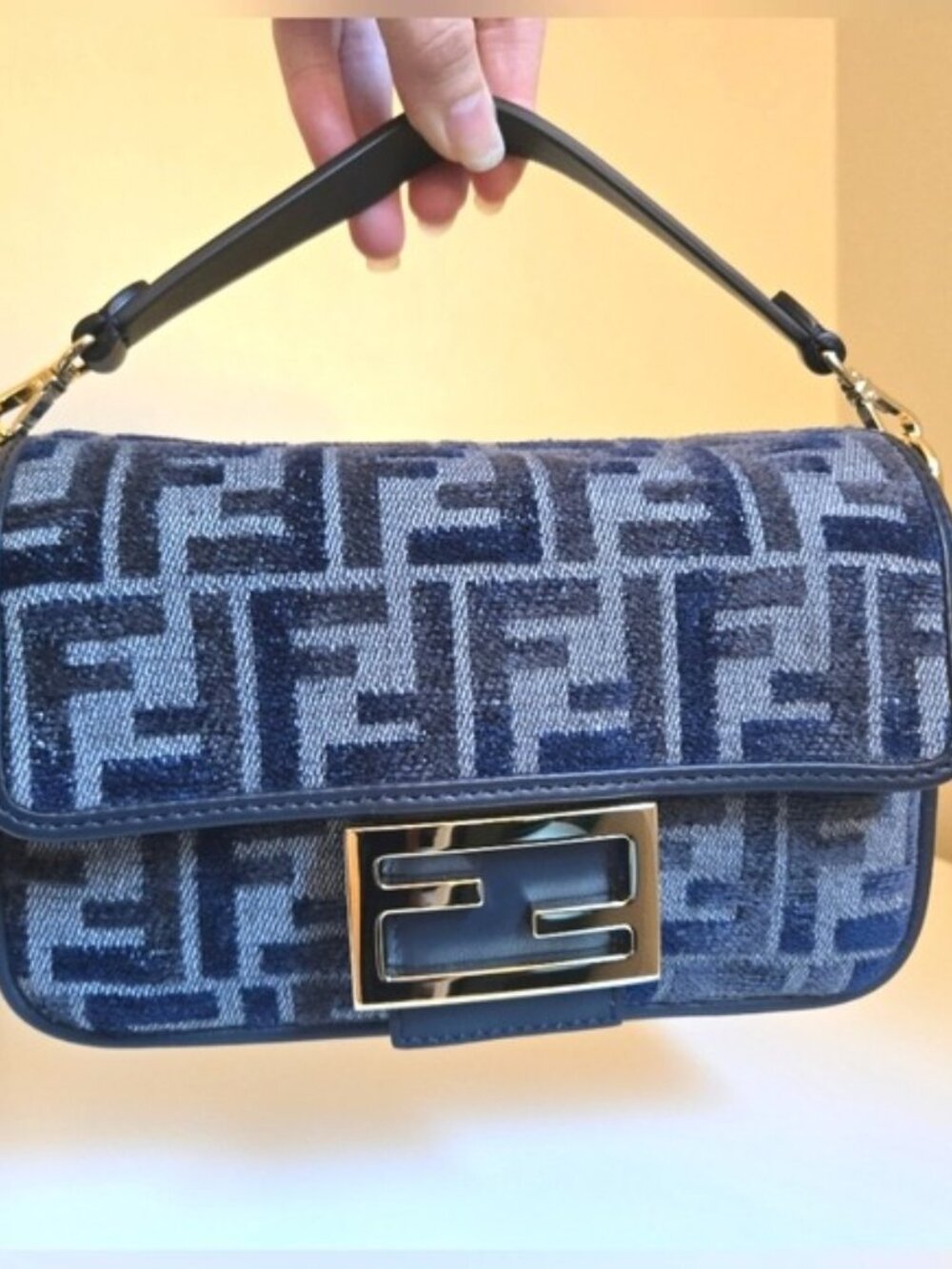 Fendi Mini Baguette Bag, Blue